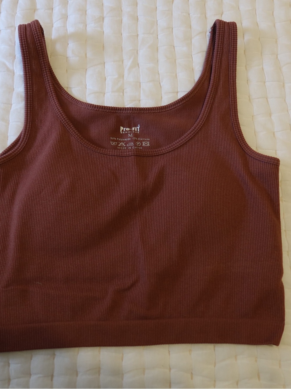 Pro-Fit Ribbed Tank Top in Deep Brown